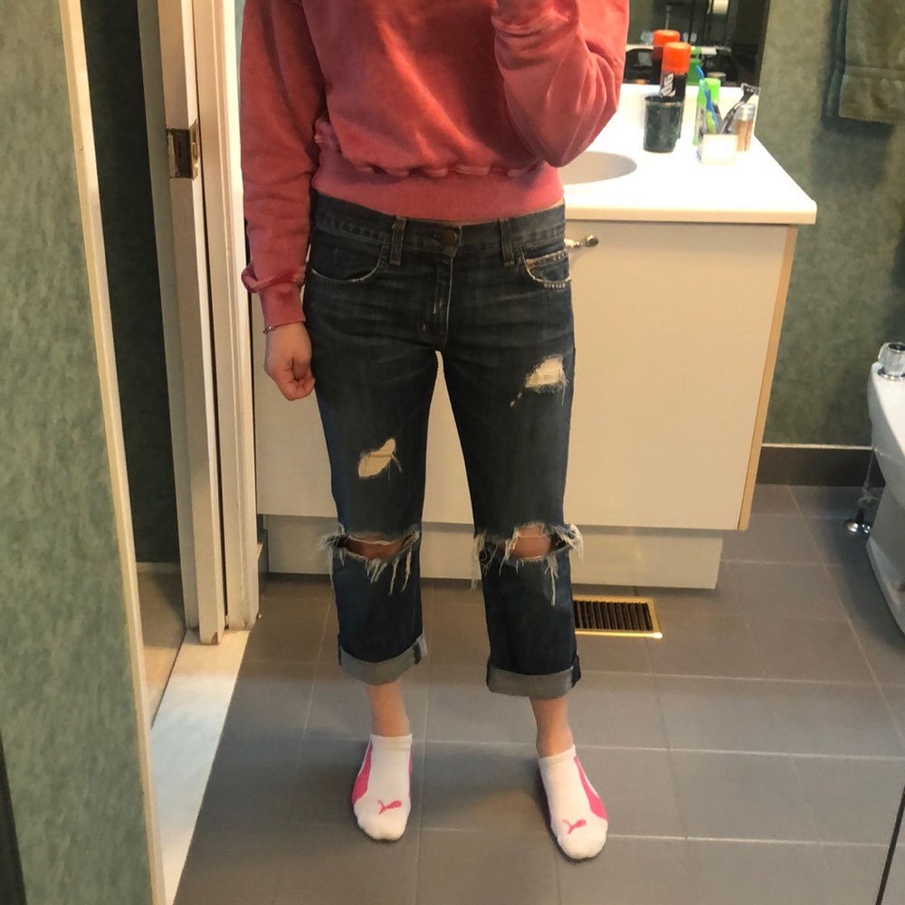 Current Elliot Distressed Cropped Denim